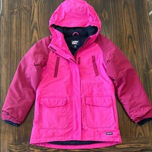 Lands' End Kids Hot Pink Medium M 10/12 Winter Ski Coat Jacket Magenta Girls